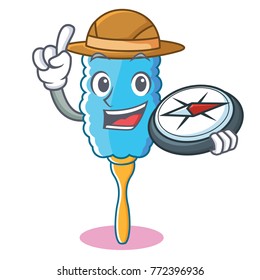 Explorer feather duster character cartoon