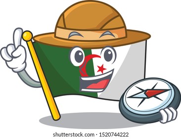 Explorer flag algeria in the character shape
