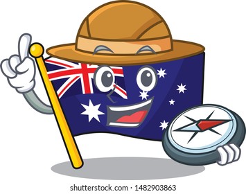 Explorer flag australia in the character shape