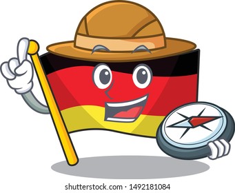 Explorer flag germany cartoon formed with character