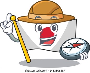 Explorer flag Japan in the cartoon shape
