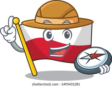Explorer flag poland hoisted isolated the character