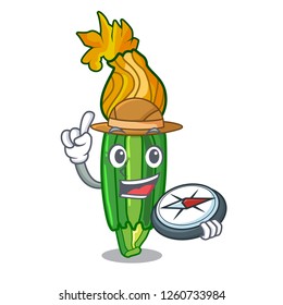 Explorer flowers character on a zuchini funny