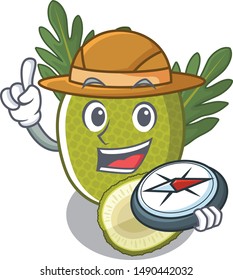 Explorer fresh breadfruit in a cartoon basket