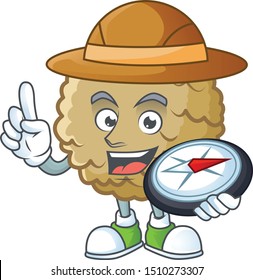 Explorer fresh marolo fruit character mascot in cartoon