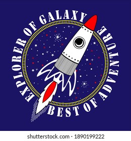 Explorer Of Galaxy is a design to be printed on children's t-shirts