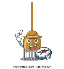 Explorer Garden rake Agriculture tool mascot