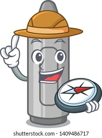 Explorer grey crayon mascot.