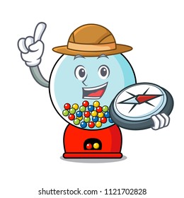 Explorer gumball machine mascot cartoon
