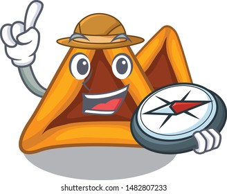 Explorer hamantaschen cookies isolated with the mascot