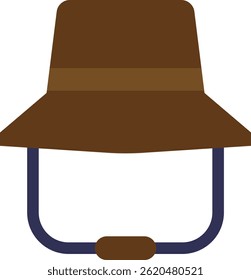 Explorer Hat Adventure Icon Vector Flat Illustration