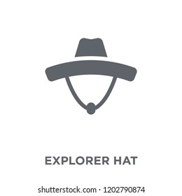 Explorer hat icon. Explorer hat design concept from Camping collection. Simple element vector illustration on white background.