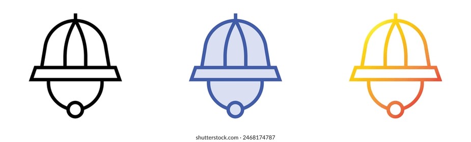 explorer hat icon. Linear, Blue Fill and Gradient Style Design Isolated On White Background