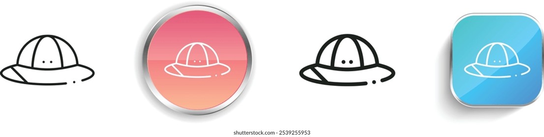 explorer hat icon. Thin Linear, Regular and Button Style Design Isolated On White Background