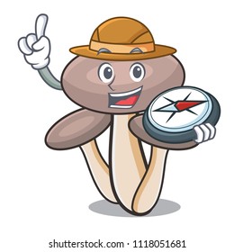 Explorer honey agaric mushroom mascot cartoon