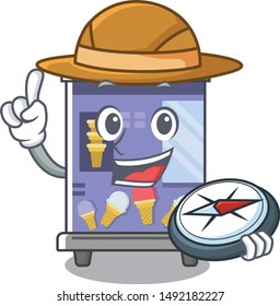 Explorer ice cream vending machine mascot shape
