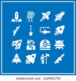 explorer icon. 16 explorer vector set. spaceship, adventure, astronaut and rocket icons for web and design about explorer theme