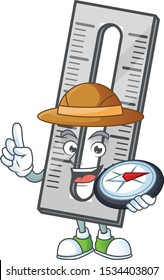 Explorer icon ruler cartoon character with mascot