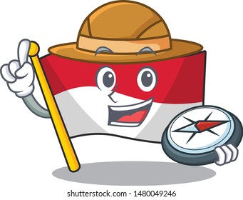 Explorer indonesian flag folded above character table