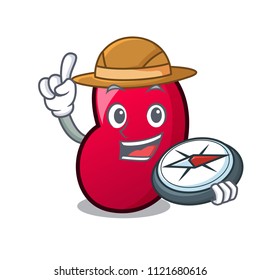 Explorer jelly bean mascot cartoon