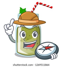 Explorer juice green smoothie on character cup