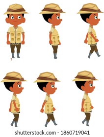 Imágenes vectoriales de la caminata infantil del Explorador