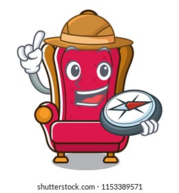 Explorer king throne mascot cartoon