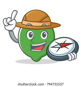Explorer lime mascot cartoon style
