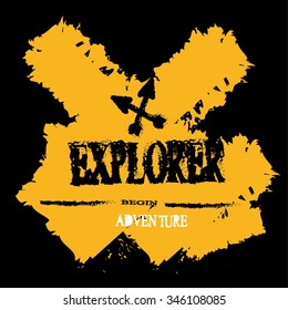 Explorer logo vector with black and yellow background