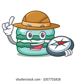 Explorer macaron character cartoon style
