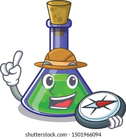 Explorer magic potion cartoon shaped in character