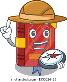 Explorer magic spell book isolated in character