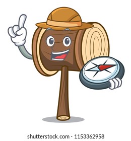 Explorer mallet mascot cartoon style