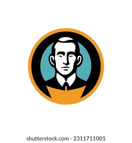 explorador man business suite simple logo gráfico vectorial diseño de plantilla