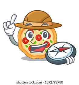 Explorer margherita pizza isolated with the cartoons