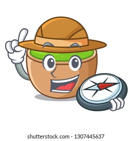 Explorer matcha powder above glass cartoon table