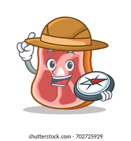 Explorer meat character cartoon food