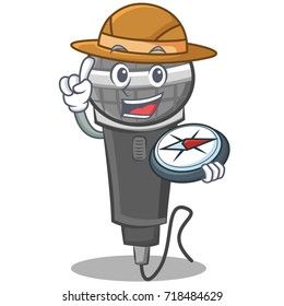 Explorer microphone cartoon character design