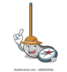 Explorer mop mascot cartoon style