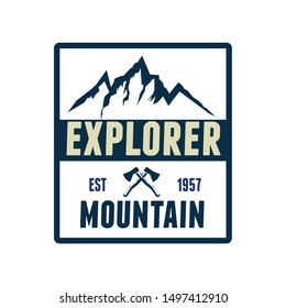 Explorer Mountain Logo Badges Adventure