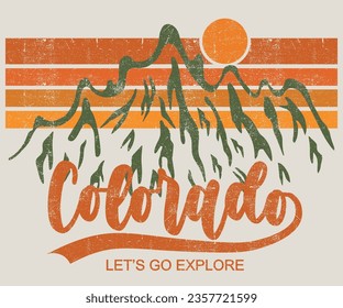 Explorer Mountain Make your Life illustration, outdoor adventure . Editable vector print graphic for t shirt and other uses.