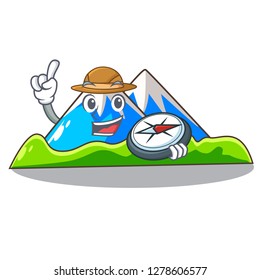 Explorer mountain scenery isolated from the mascot