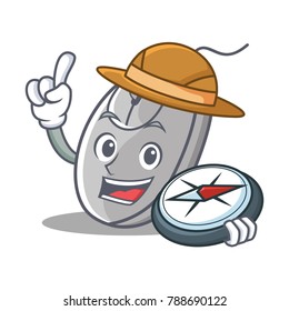 Explorer mouse mascot cartoon style