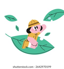 Explorer on a Leaf Adventure Aguarda! 
Educação Infantil da Experiência Florestal