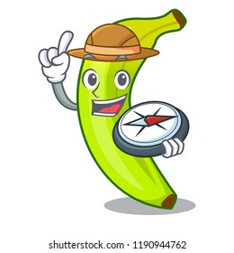 Explorer a organic fruit green banana cartoon