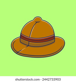 Explorer Outdoor Hat Cartoon Vector Icons Illustration. Flat Cartoon Concept. Suitable for any creative project.