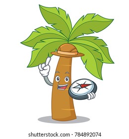 Explorer palm tree character cartoon