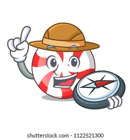 Explorer peppermint candy mascot cartoon