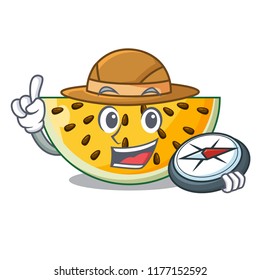 Explorer a piece of a yellow watermelon cartoon