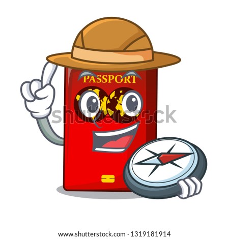 Explorer red passport on the mascot table